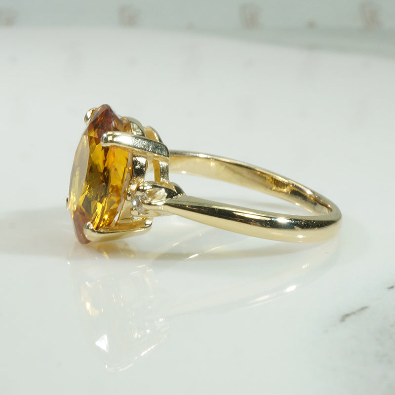 Sunshine Yellow Sapphire and Diamond Ring