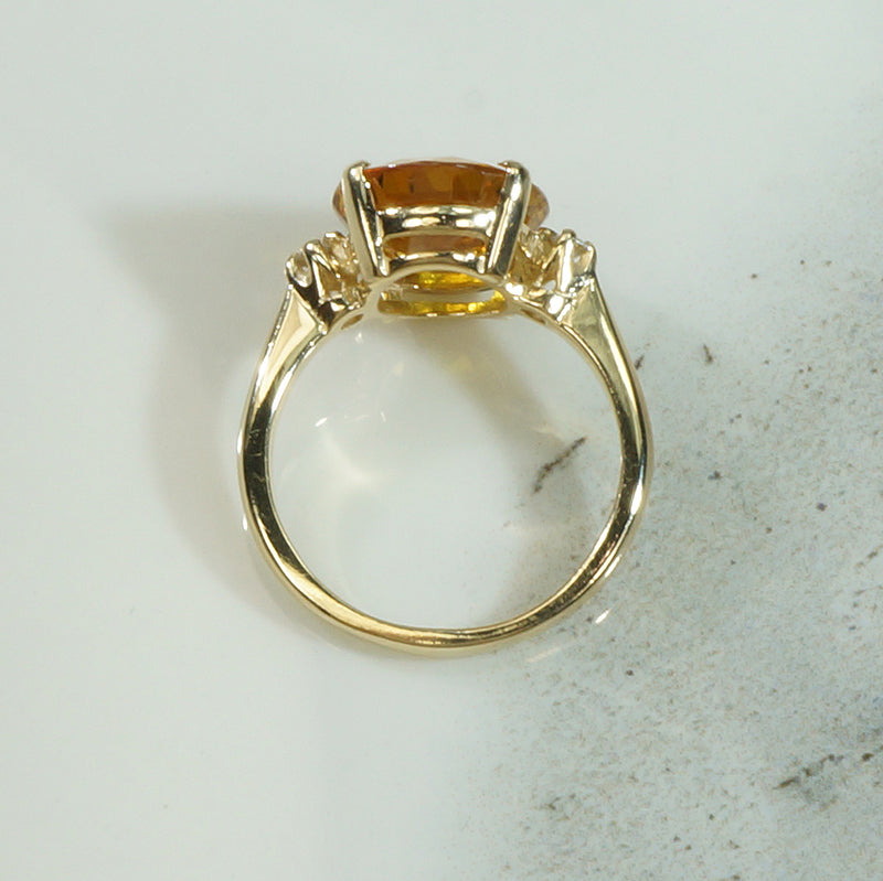 Sunshine Yellow Sapphire and Diamond Ring