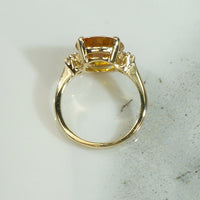 Sunshine Yellow Sapphire and Diamond Ring