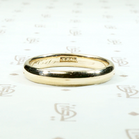 Slim Half Round Comfort Fit Gold Band c.1920