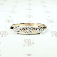 Utterly Charming Tri Tone Flower Wedding Band