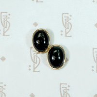 Refined Vintage Onyx & Gold Stud Earrings