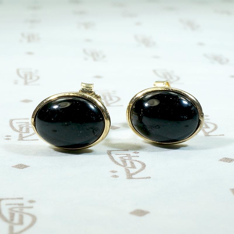 Refined Vintage Onyx & Gold Stud Earrings