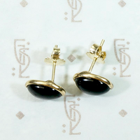 Refined Vintage Onyx & Gold Stud Earrings