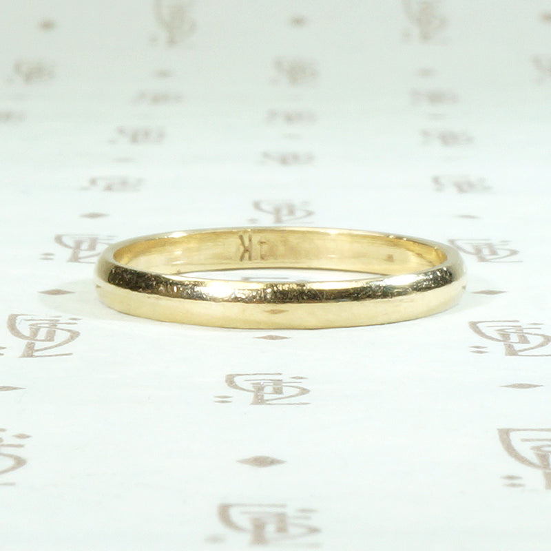 Narrow 14k Gold Wedding Band Size 9.75