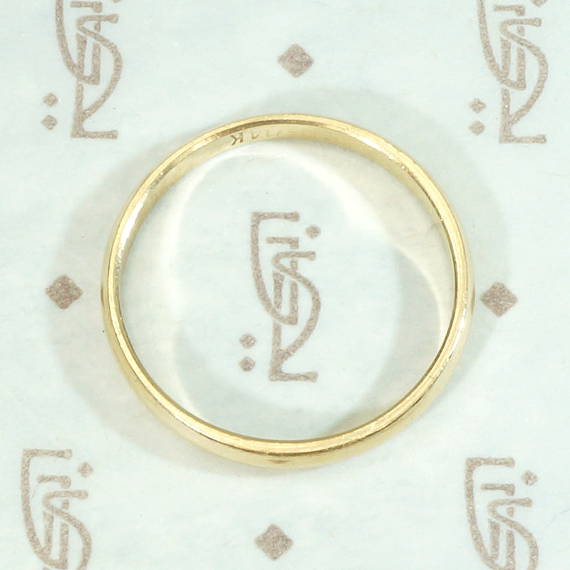 Narrow 14k Gold Wedding Band Size 9.75