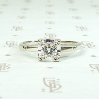 Stylish Retro Diamond Solitaire Ring in White Gold