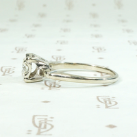 Stylish Retro Diamond Solitaire Ring in White Gold