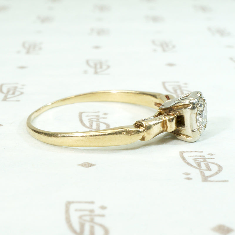 Vintage Diamond Solitaire Engagement Ring in Gold