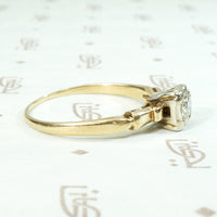 Vintage Diamond Solitaire Engagement Ring in Gold