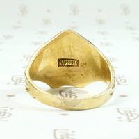 Whimsical "1929" Gold Signet Ring with Bird