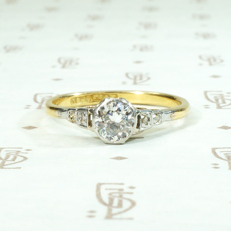 Edwardian Platinum & 18ct Engagement Ring with Sassy Diamond