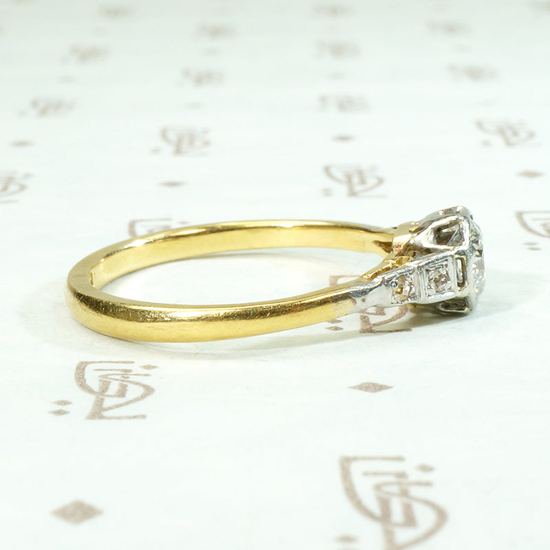 Edwardian Platinum & 18ct Engagement Ring with Sassy Diamond