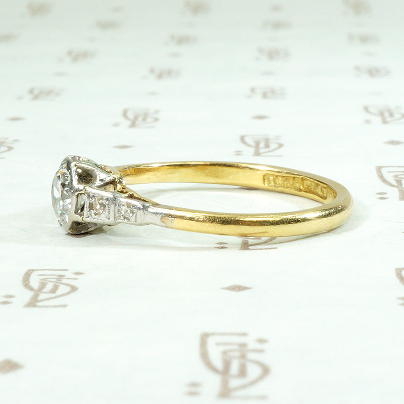 Edwardian Platinum & 18ct Engagement Ring with Sassy Diamond