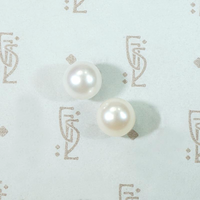 Vintage 7.5mm Pearl Studs in White Gold