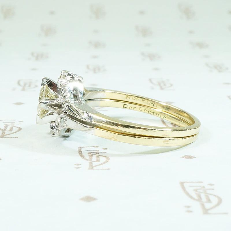 Lovely Nesting Two-Tone Diamond Wedding Set