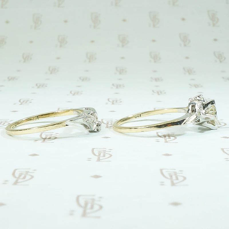 Lovely Nesting Two-Tone Diamond Wedding Set