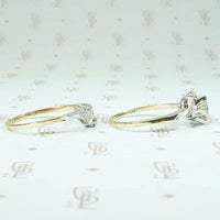 Lovely Nesting Two-Tone Diamond Wedding Set