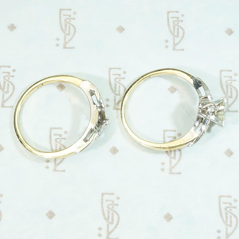 Lovely Nesting Two-Tone Diamond Wedding Set