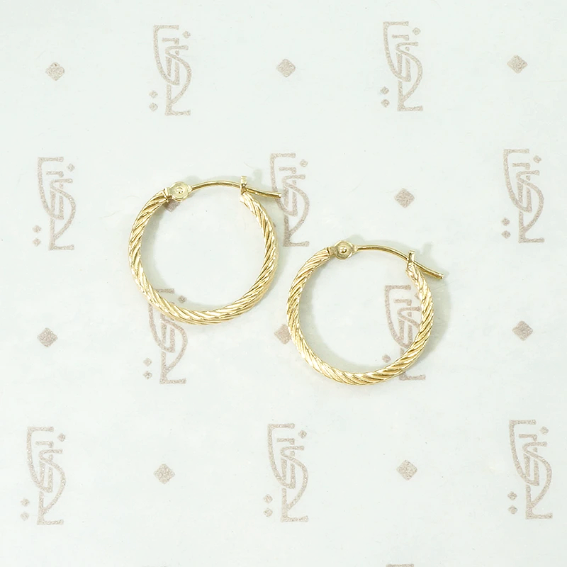 Fun Vintage Gold Hoop Earrings