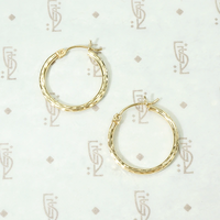 Glittering Gold Vintage Hoop Earrings