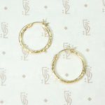 Glittering Gold Vintage Hoop Earrings
