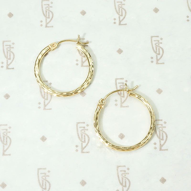 Glittering Gold Vintage Hoop Earrings