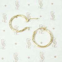 Glittering Gold Vintage Hoop Earrings
