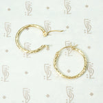 Glittering Gold Vintage Hoop Earrings