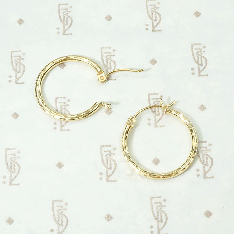 Glittering Gold Vintage Hoop Earrings
