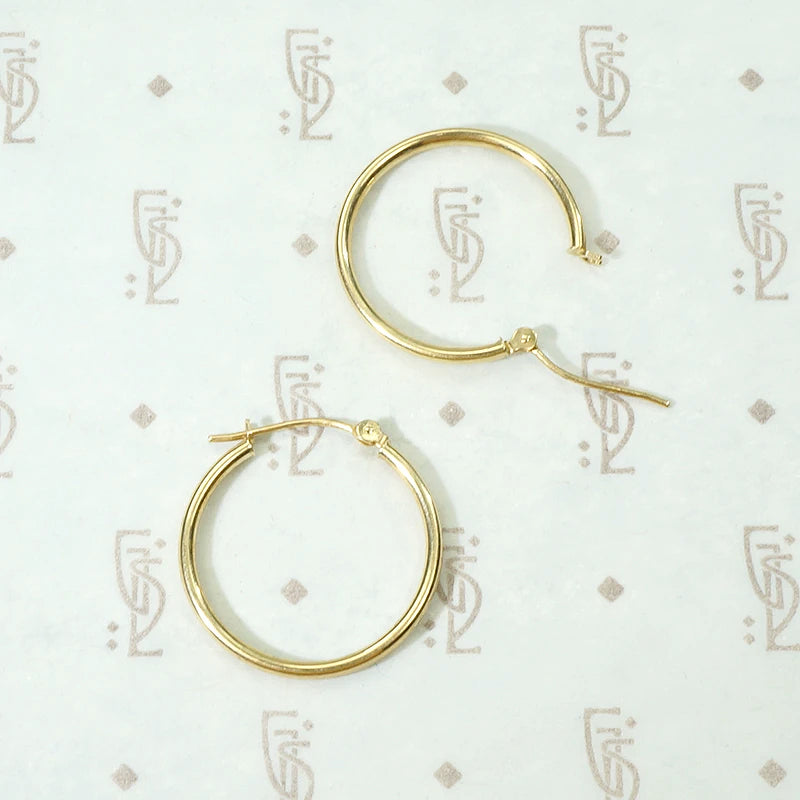 Classic Vintage Gold Hoop Earrings