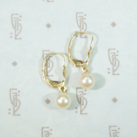 Creamy Pearl Drop Lever Back Earrings