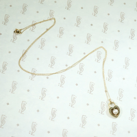 Heart Shaped Padlock Gold Pendant with Pearl