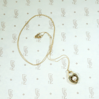 Heart Shaped Padlock Gold Pendant with Pearl