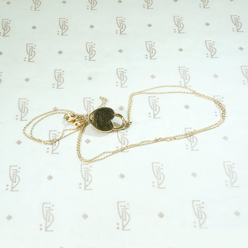 Heart Shaped Padlock Gold Pendant with Pearl