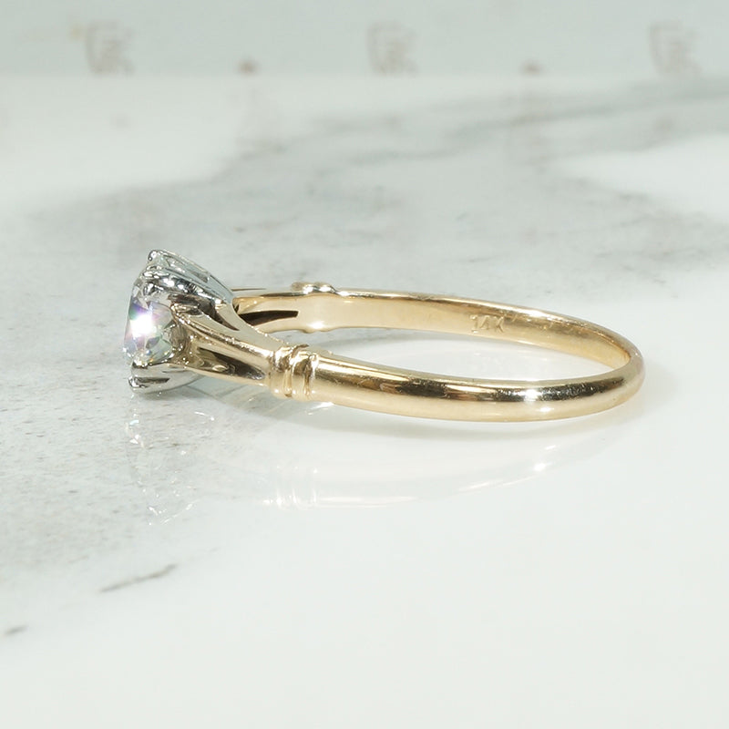 Sparkling White Diamond 1940's Solitaire