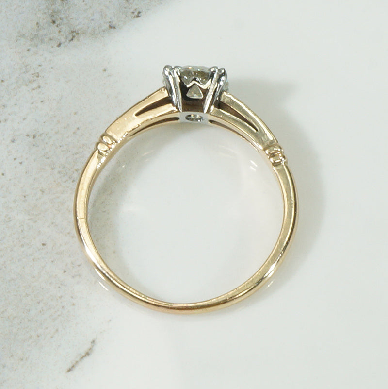 Sparkling White Diamond 1940's Solitaire