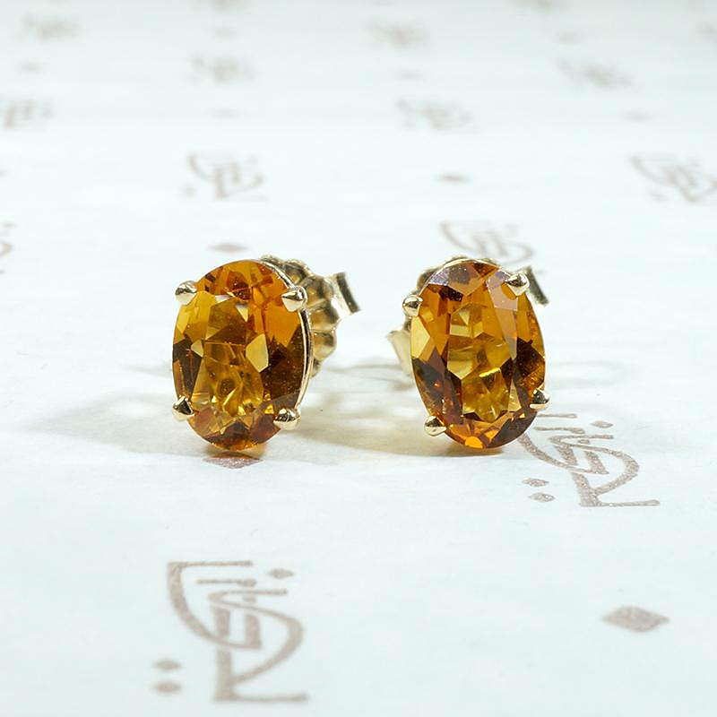 Frozen Honey Citrine Stud Earrings