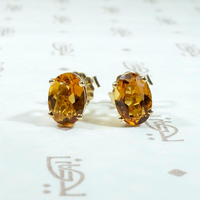 Frozen Honey Citrine Stud Earrings