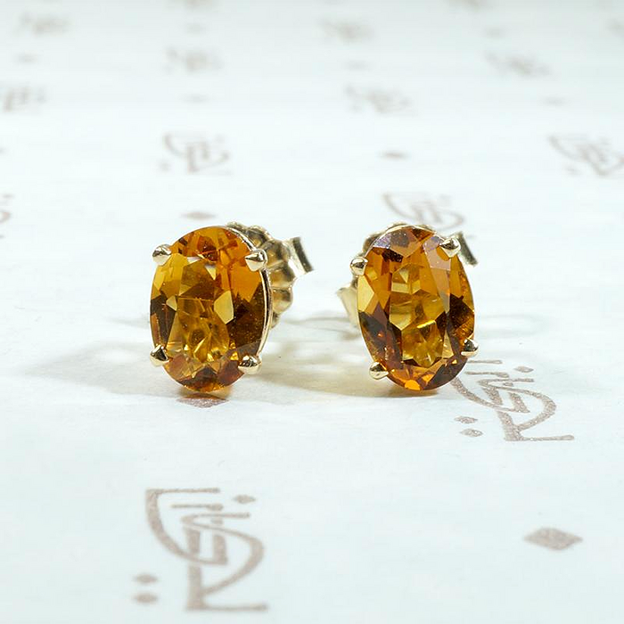 Frozen Honey Citrine Stud Earrings