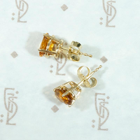 Frozen Honey Citrine Stud Earrings