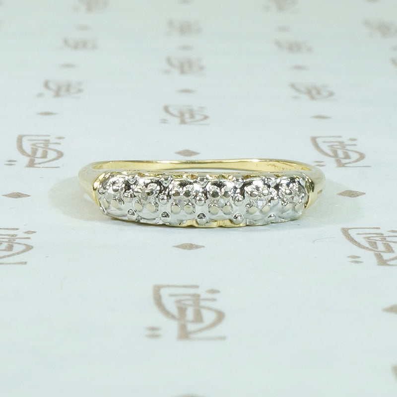 Vintage 2-Tone Table Cut Diamond Band