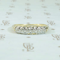 Vintage 2-Tone Table Cut Diamond Band