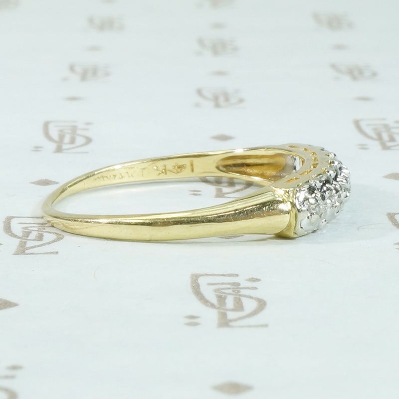 Vintage 2-Tone Table Cut Diamond Band