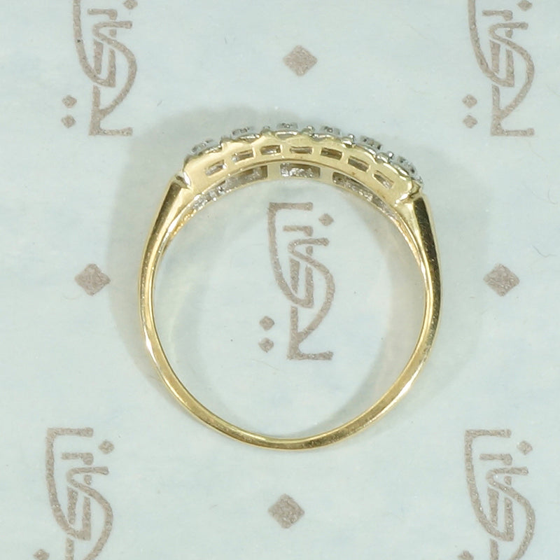 Vintage 2-Tone Table Cut Diamond Band