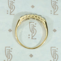 Vintage 2-Tone Table Cut Diamond Band
