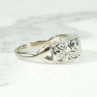 Romantic Diamond-Spangled White Gold Band