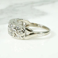 Romantic Diamond-Spangled White Gold Band