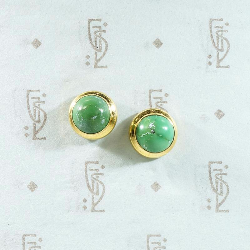 Incredible Green Turquoise Stud Earrings