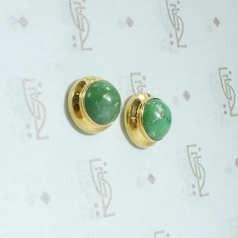 Incredible Green Turquoise Stud Earrings